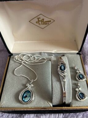 Vintage JoAnne Jewels Jewelry Set - Pendant Necklace, Bracelet and Earrings